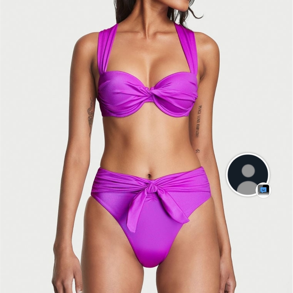 NWT VICTORIA SECRET BIKINI TOP SIZE 32C BOTTOM IS A SMALL